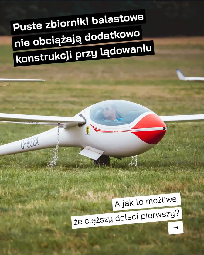 Puste zbiorniki balastowe nie obciążają dodatkowo konstrukcji przy lądowaniu